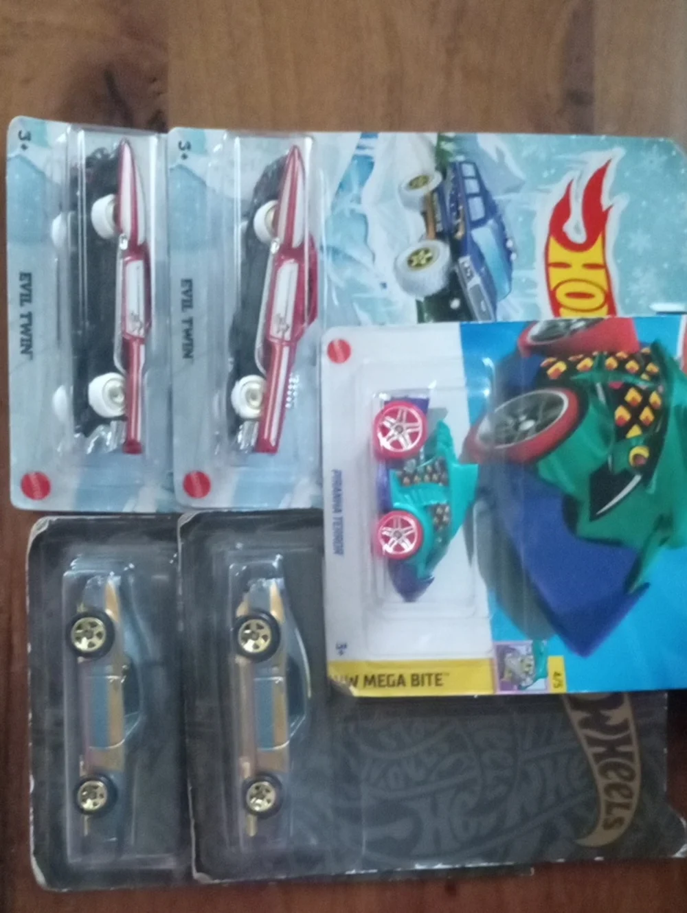 Hot wheels Assorted Kids Toy Car Pack - Red, Teal, Gold